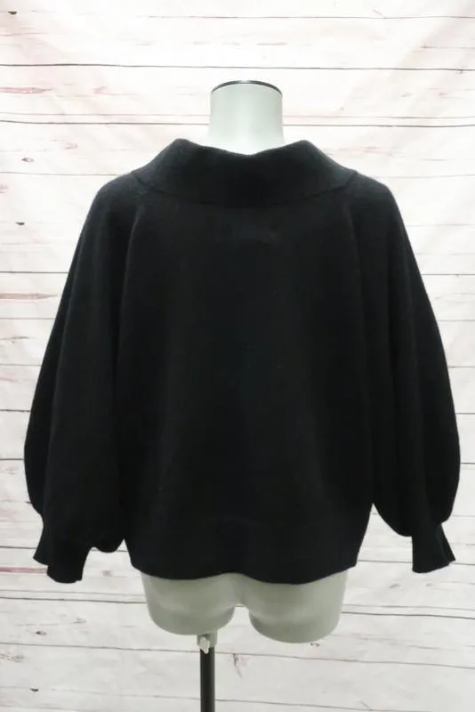 RtA Sweater Nino Black Cashmere Size Small Off the Shoulder Pullover NEW