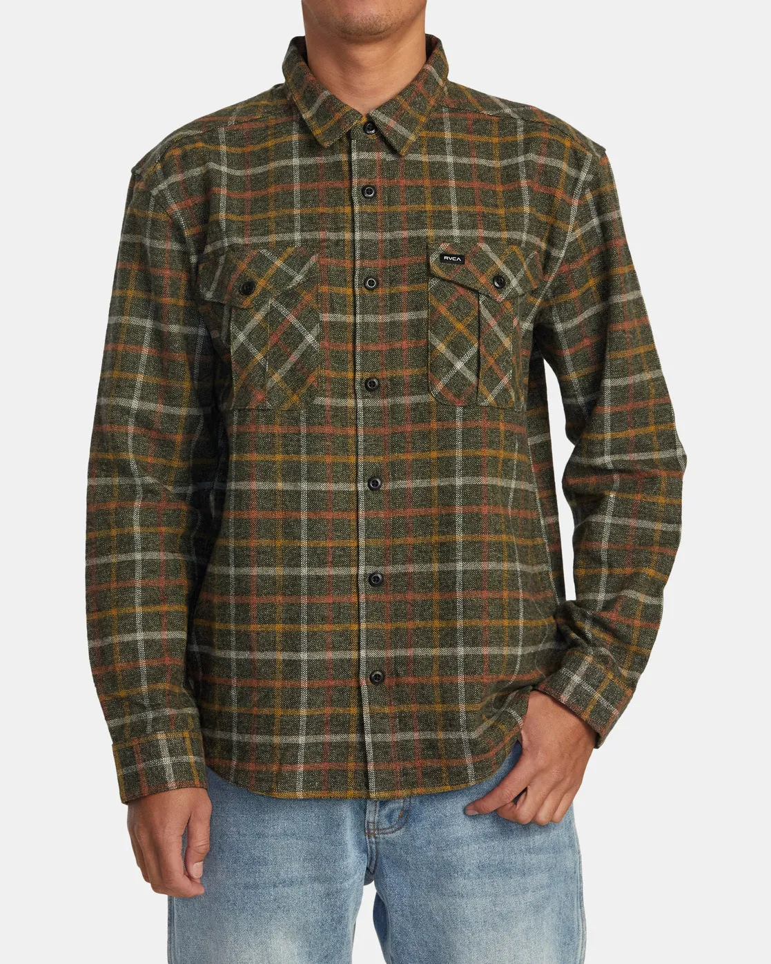 RVCA Mens Hughes Flannel Long Sleeve Shirt