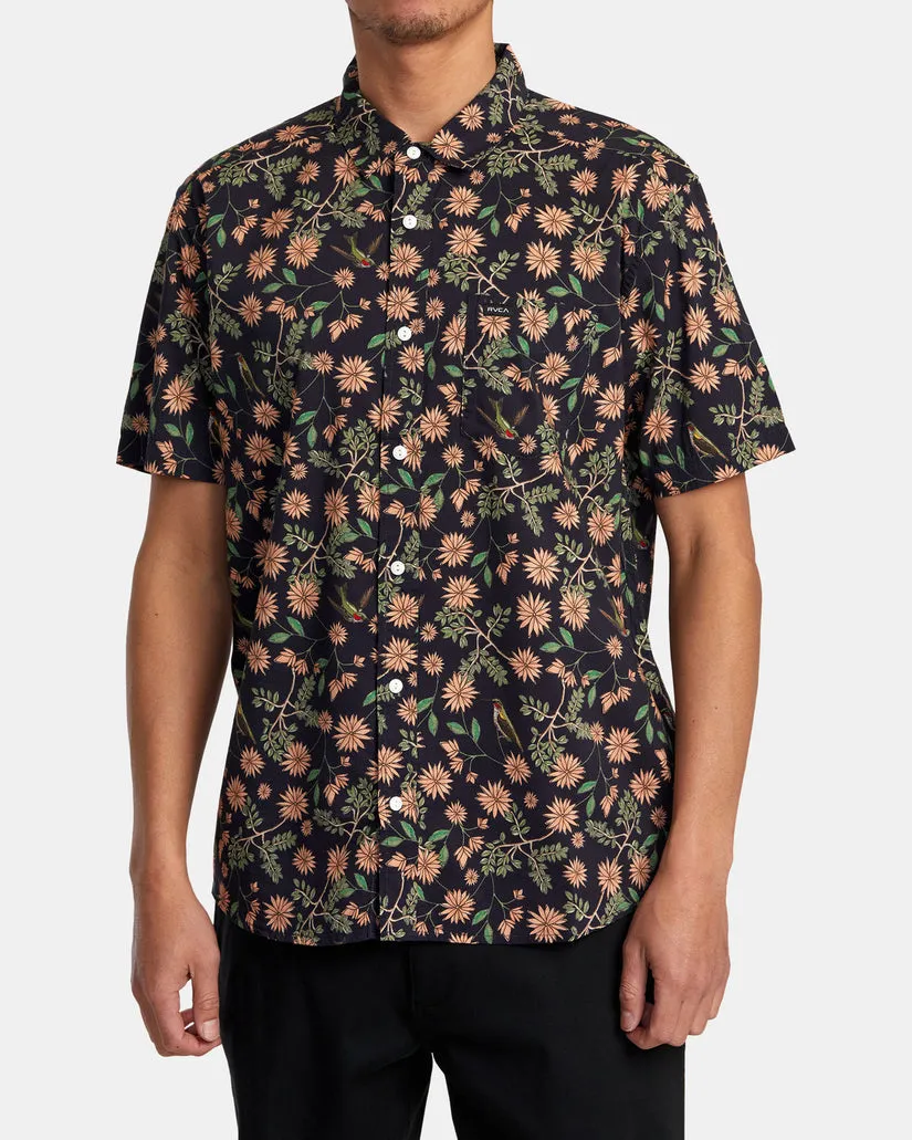 RVCA Mens Morning Glory Short Sleeve Woven Shirt