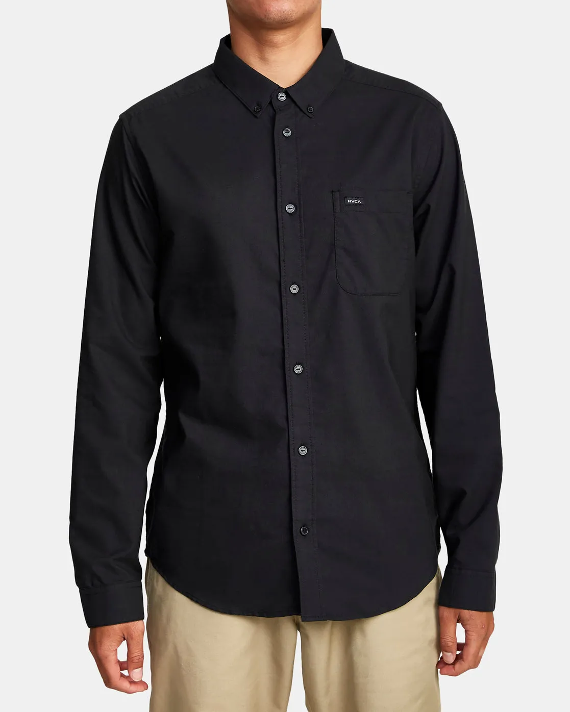 RVCA Mens Thatll Do Stretch Long Sleeve Shirt