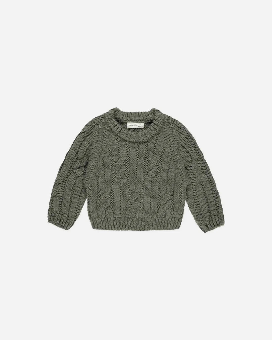 RYLEE   CRU Cable-Knit Sweater || Forest