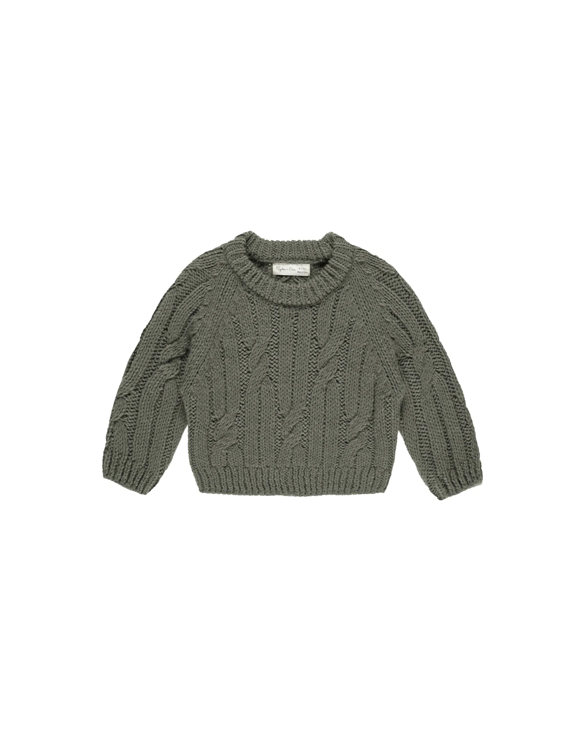 RYLEE   CRU Cable-Knit Sweater || Forest