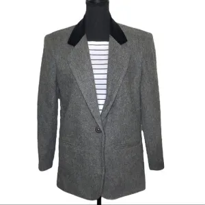 Sag Harbor Women’s Gray Wool Blend Vintage Blazer Size 6