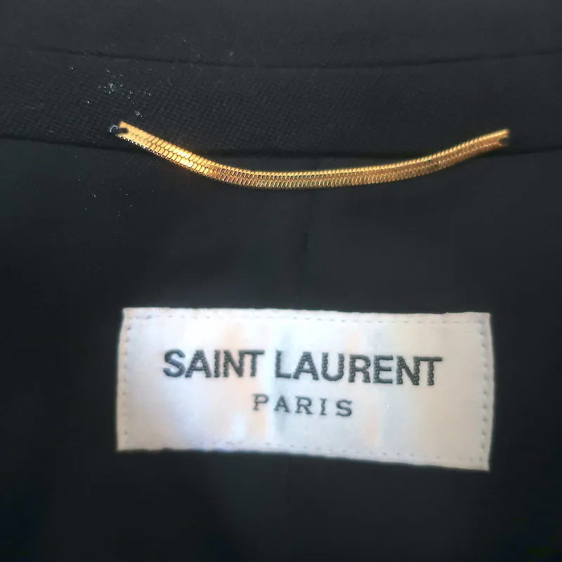 Saint Laurent Blazer Black Virgin Wool Size 40 One-Button Jacket