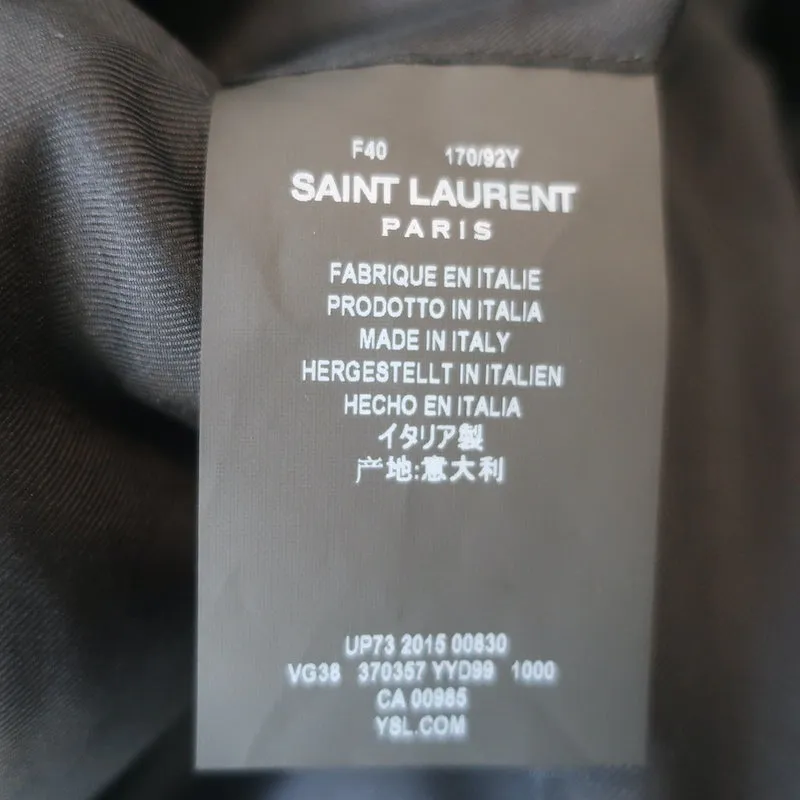 Saint Laurent Blazer Black Virgin Wool Size 40 One-Button Jacket