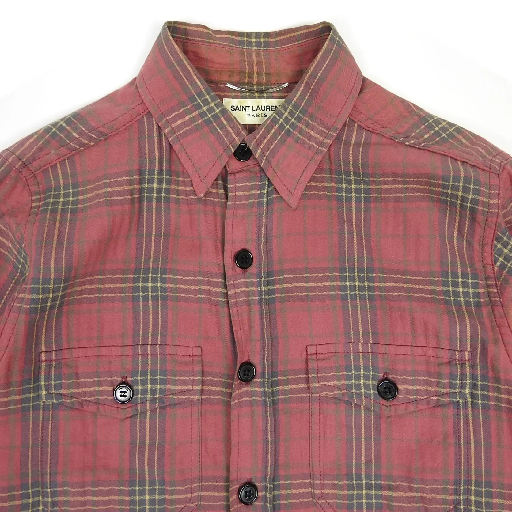 Saint Laurent Red Flannel Shirt Size XS