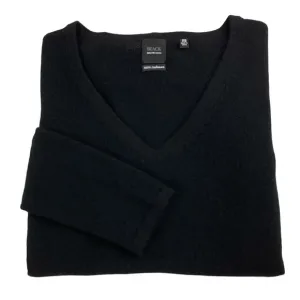 Saks Fifth Avenue Black Cashmere V Neck Sweater Sz XS
