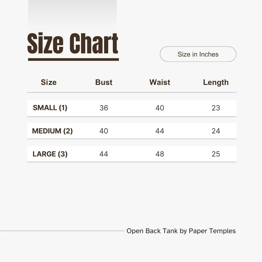 SALE! Open Back Tank in Black by Paper Temples