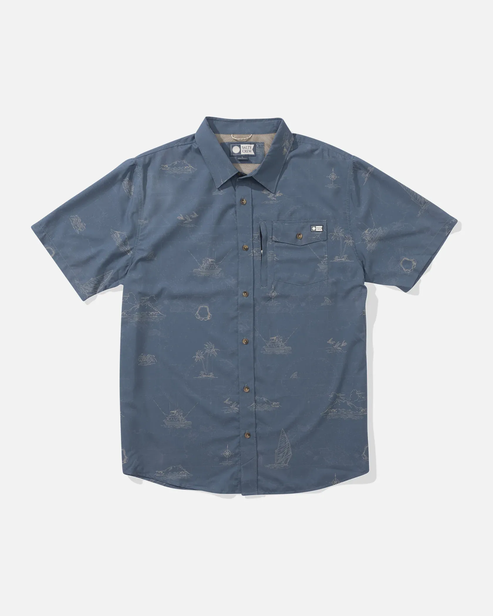 Salty Crew Mens Helmsman UV Woven Shirt