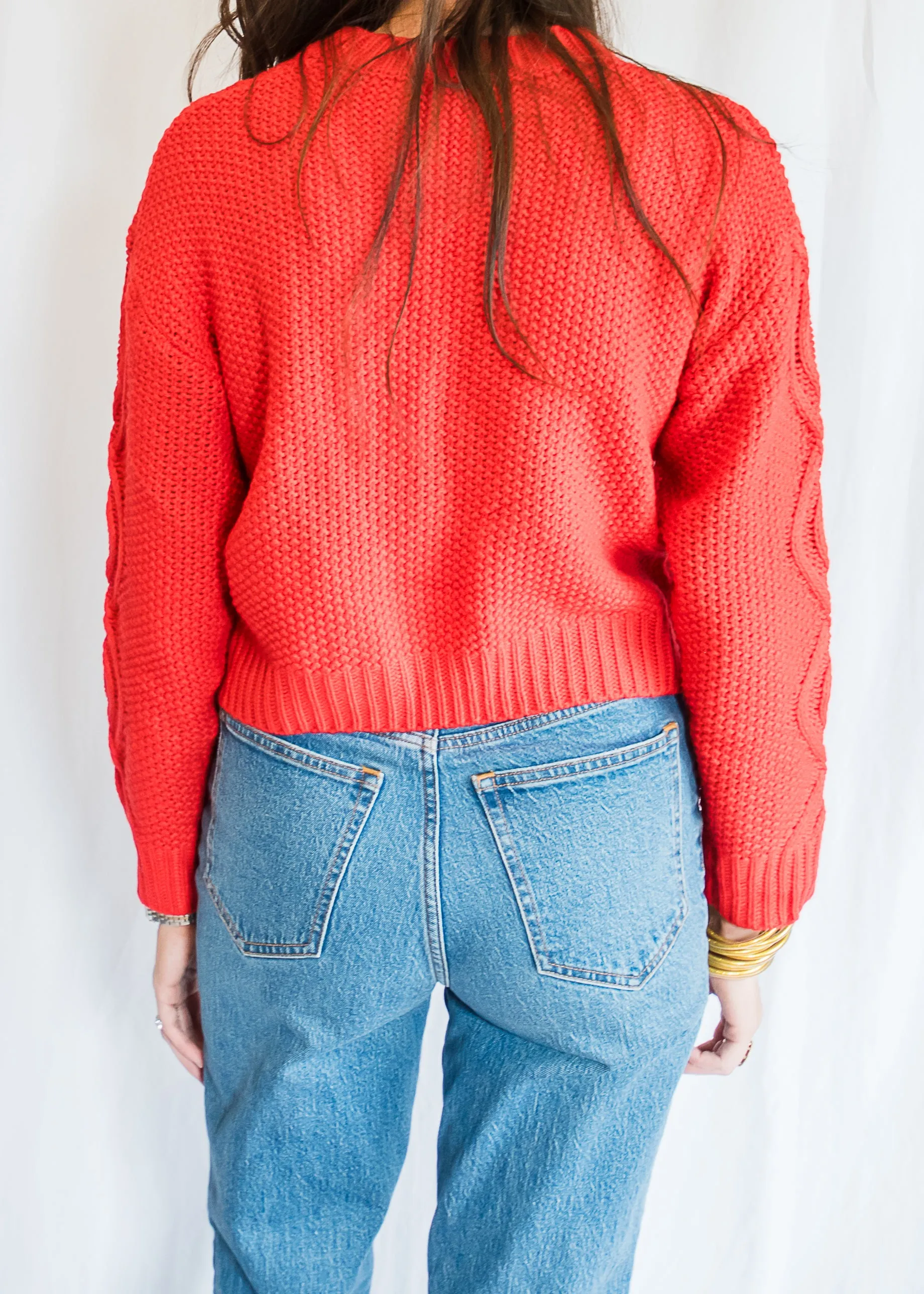 Santa Tell Me Red Cable-knit Sweater