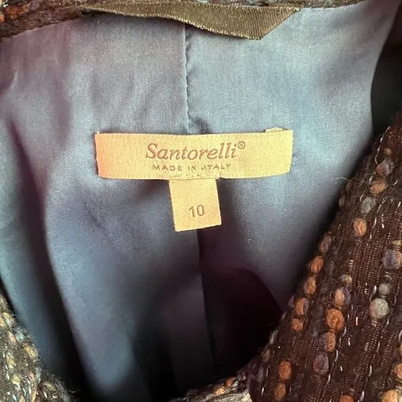 Santorelli Metallic Woven Tweed Caryn Jacket Blazer Size 10