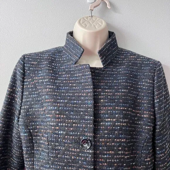 Santorelli Metallic Woven Tweed Caryn Jacket Blazer Size 10