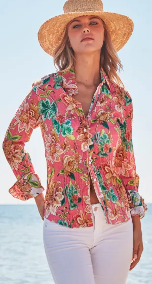 SARDINIA CORAL BUTTON DOWN SHIRT
