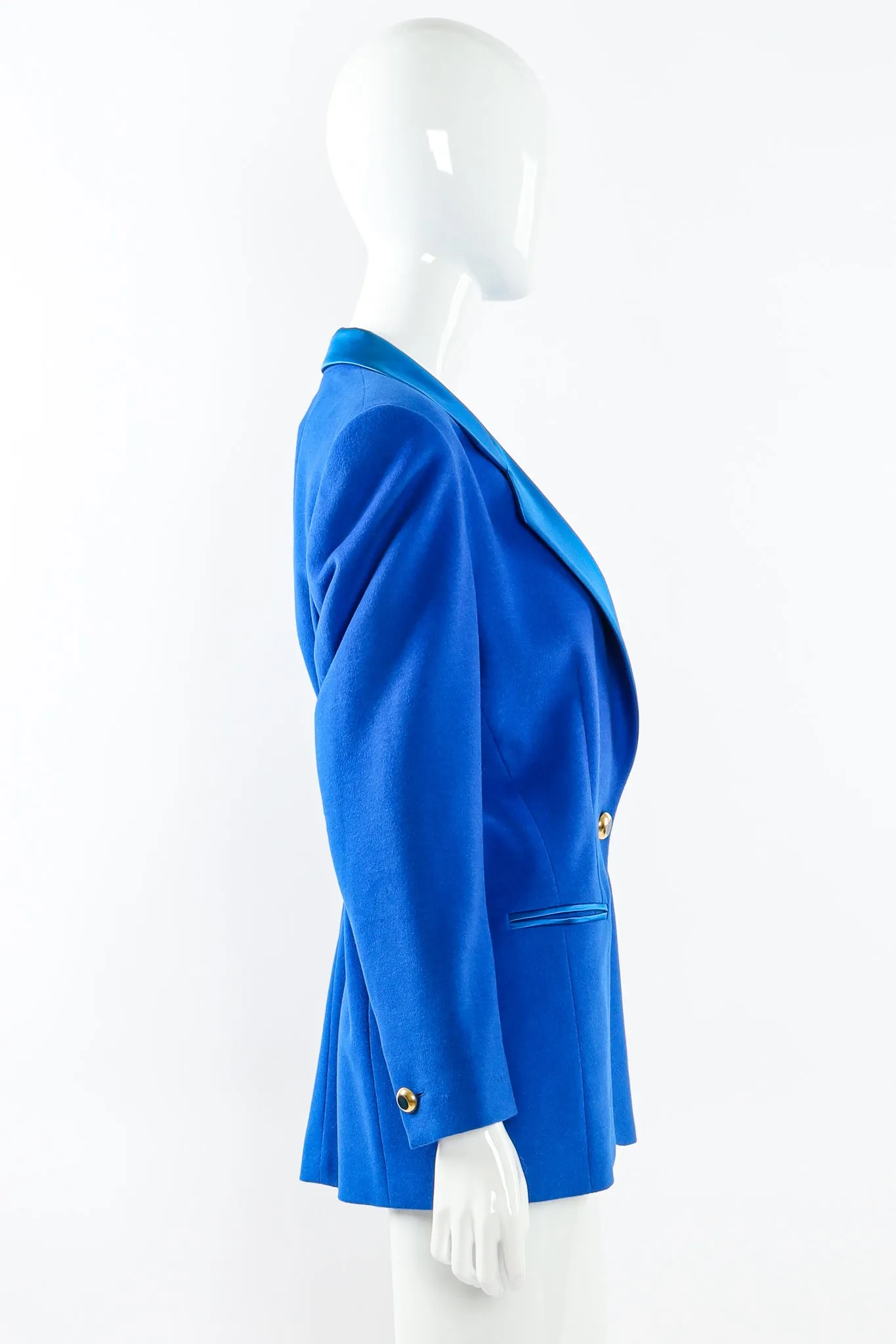 Satin Contrast Blazer & Skirt Set