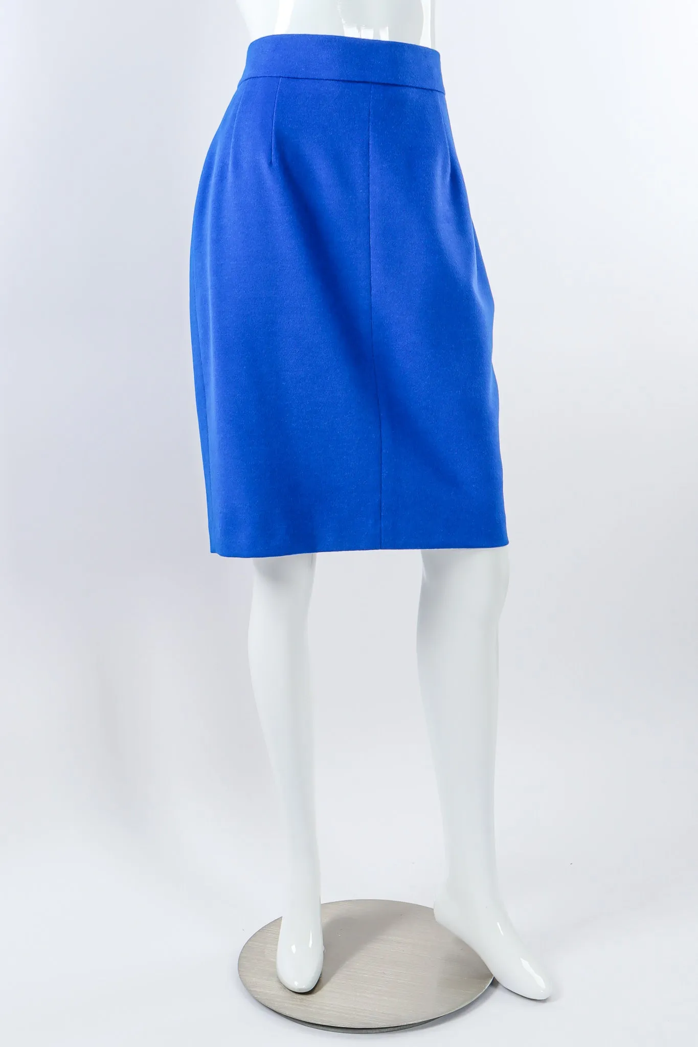 Satin Contrast Blazer & Skirt Set