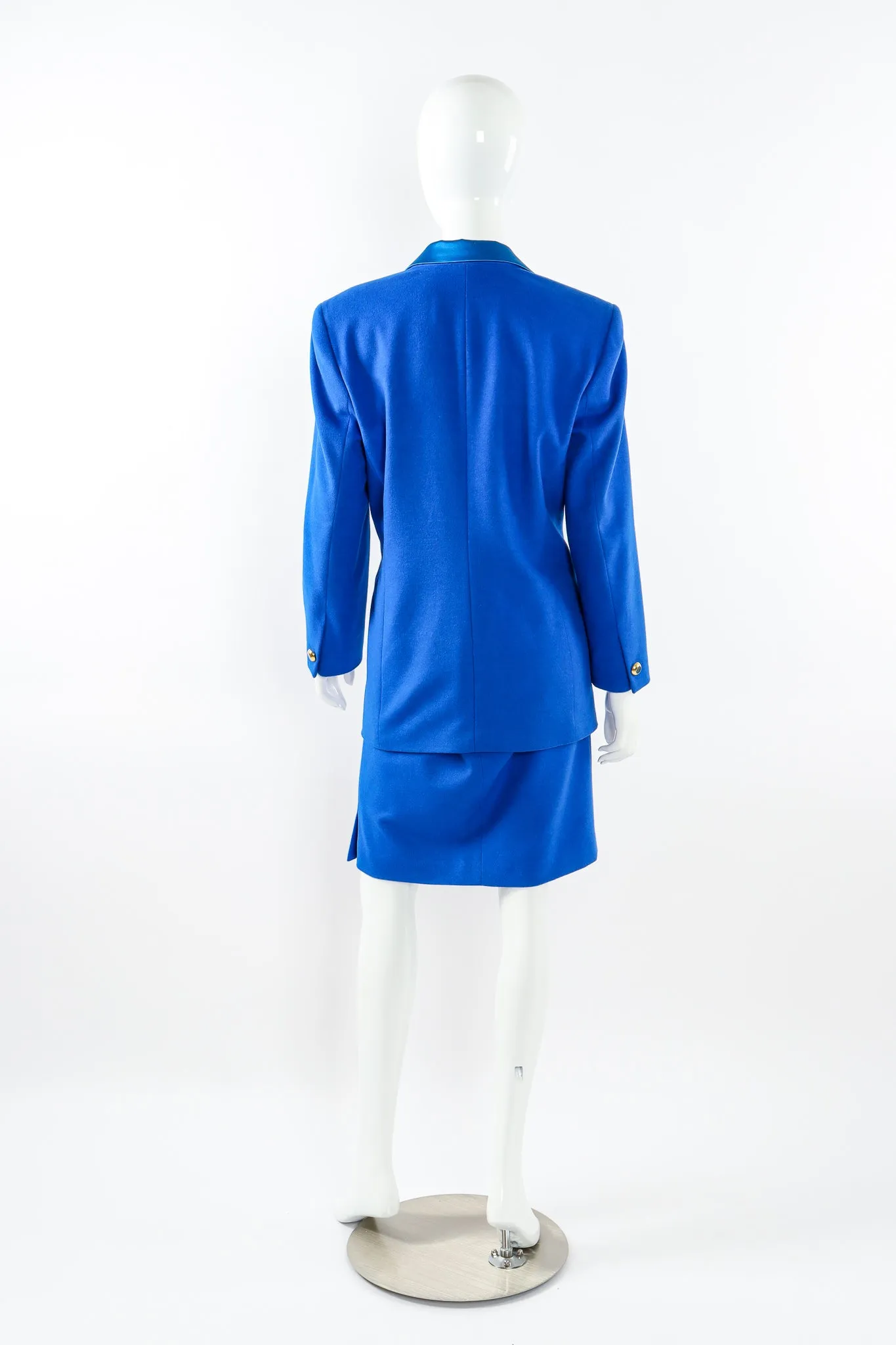 Satin Contrast Blazer & Skirt Set