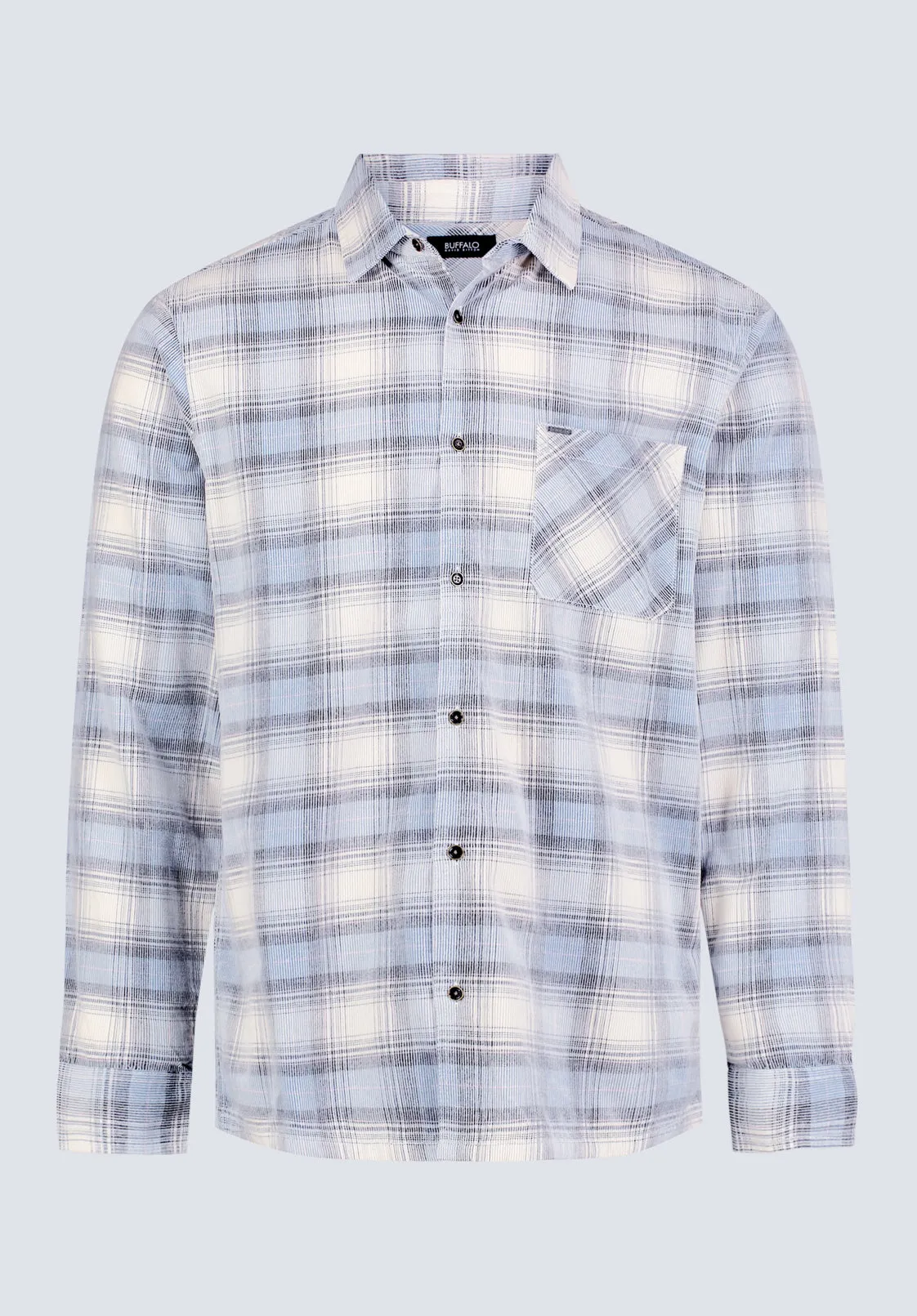 Satro Men's Plaid Button-Up Shirt, Blue - BM24498