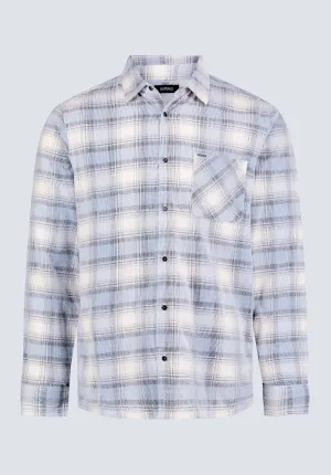 Satro Men's Plaid Button-Up Shirt, Blue - BM24498