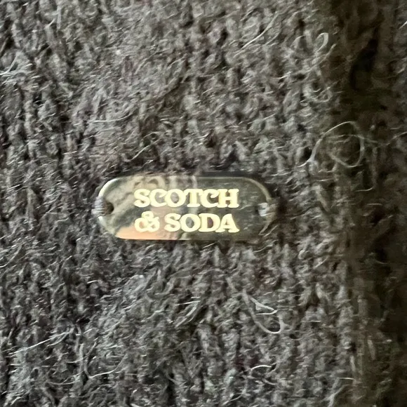 Scotch &amp; Soda Amsterdam Wool Blend Cable Knit Fair Isle Sweater Black Sky