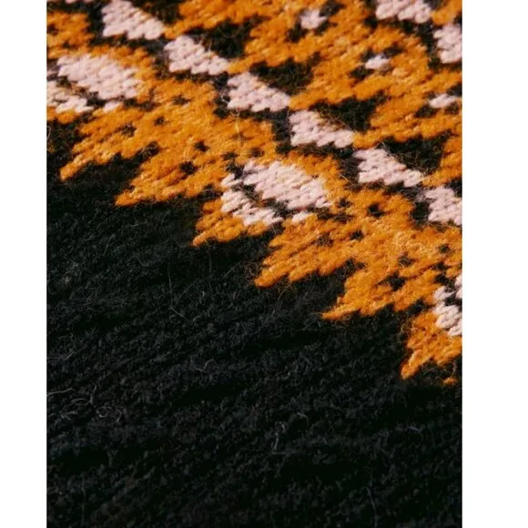Scotch &amp; Soda Amsterdam Wool Blend Cable Knit Fair Isle Sweater Black Sky