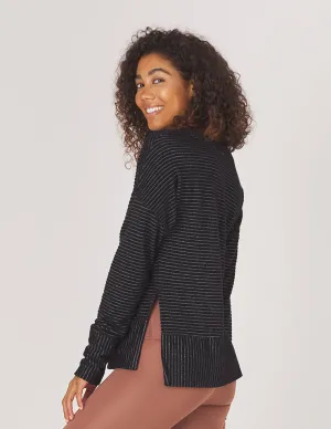 Shaker Knit Pullover: Black