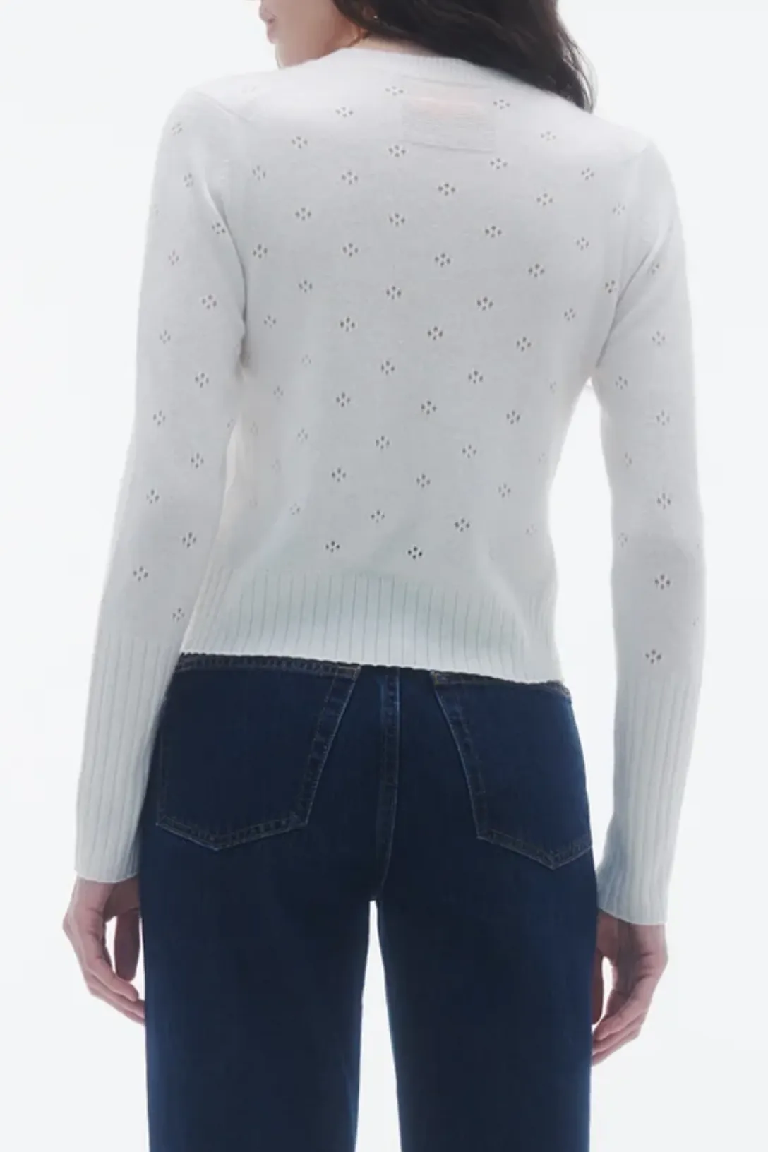 Shrunken Pointelle Crew | Cream
