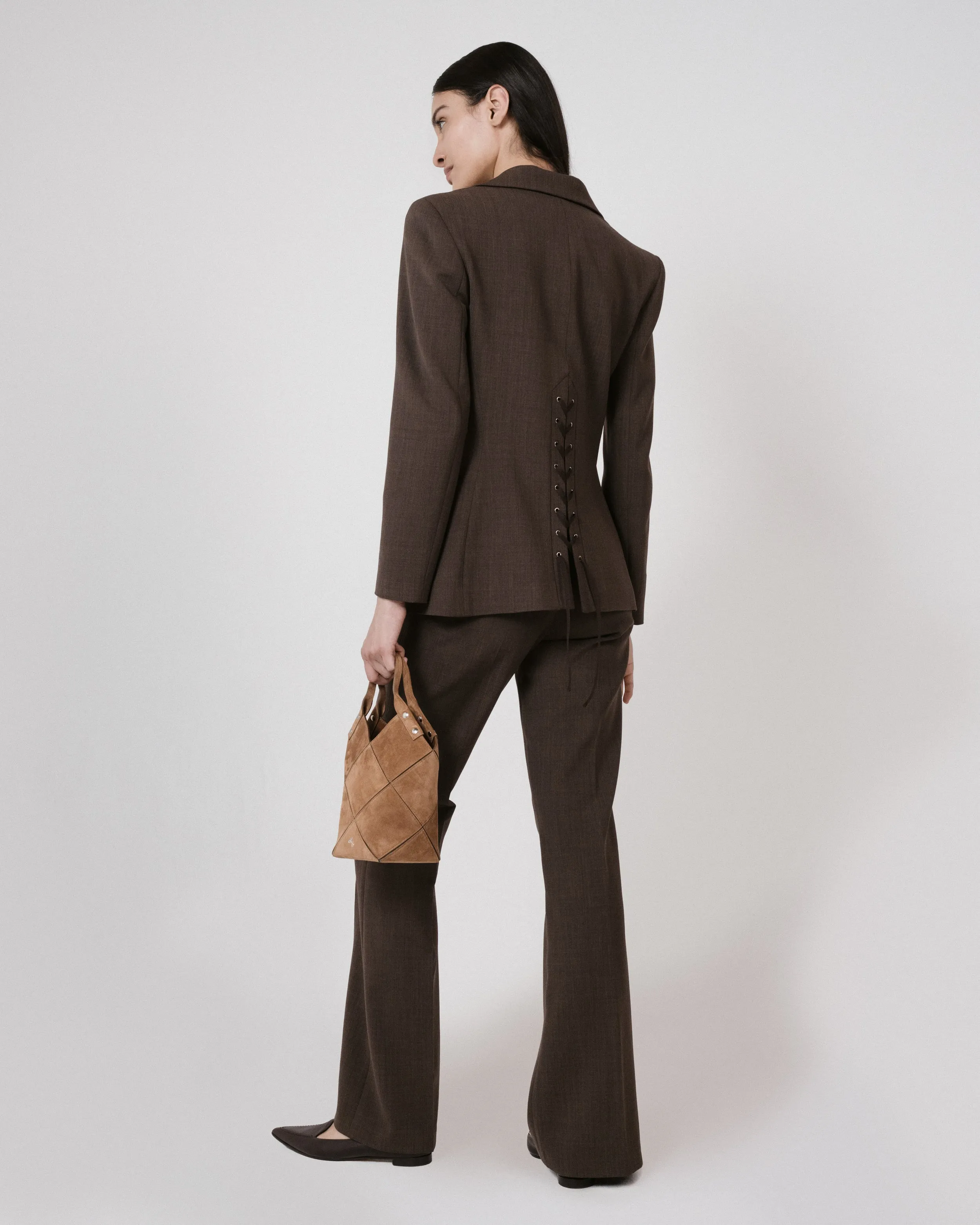 Single Breasted Blazer with Back Lacing