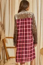 SJ Embroidered Shirt Dress with Plaid