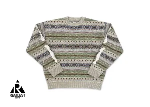 Skeleton Distressed Jacquard Knit Sweater "Saxophone"