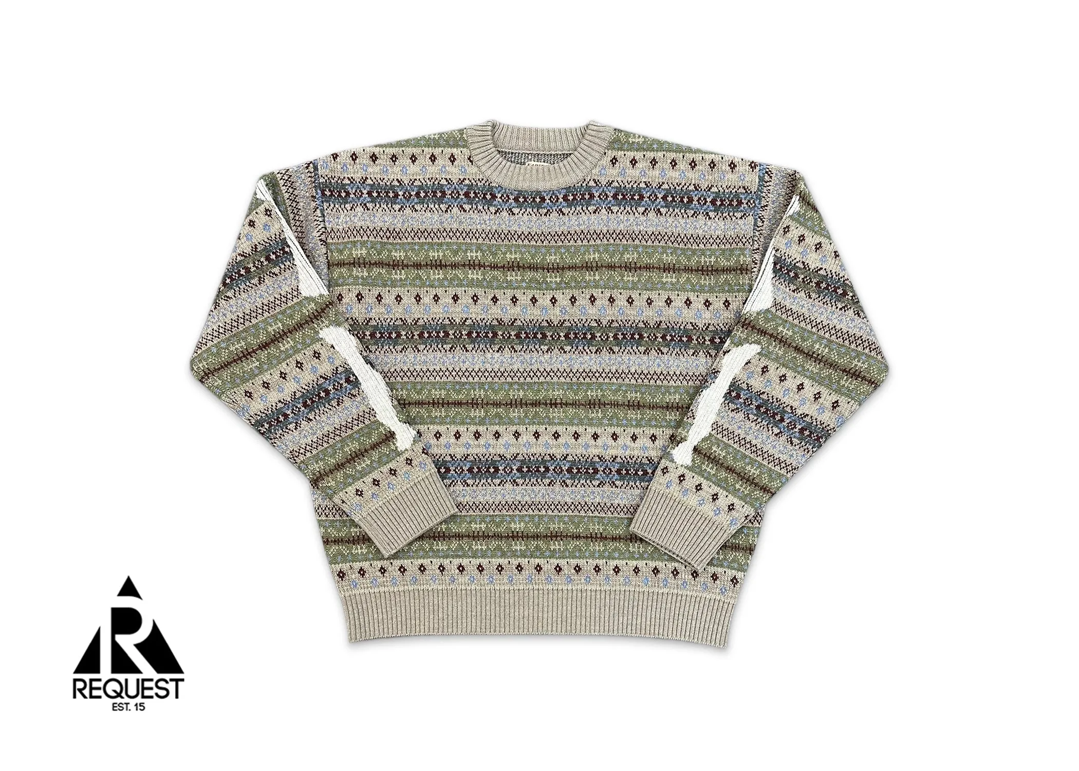 Skeleton Distressed Jacquard Knit Sweater "Saxophone"