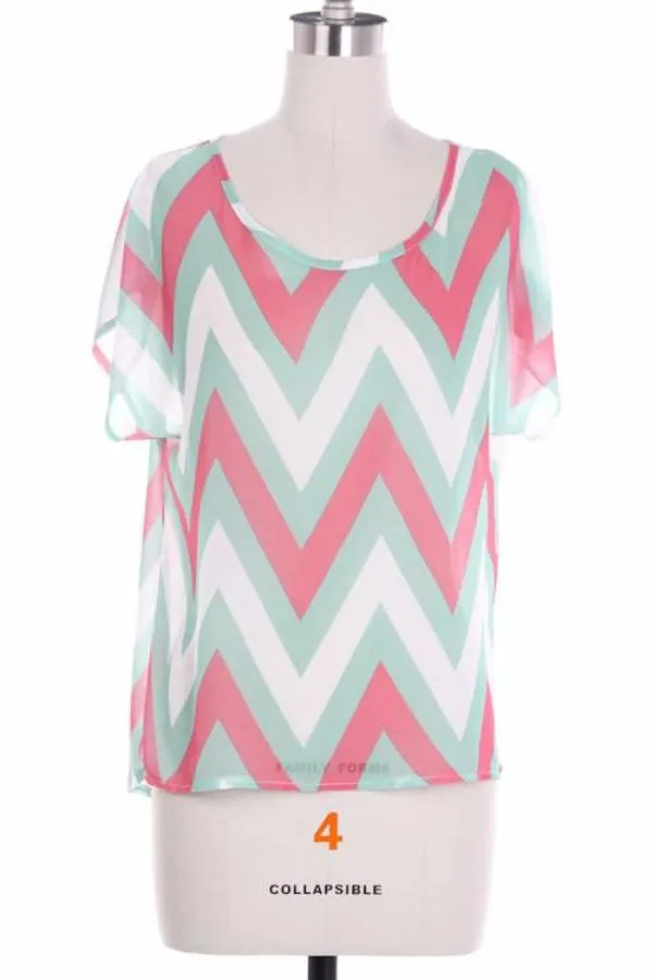 Soft Chevron Shirt With Back Buttons