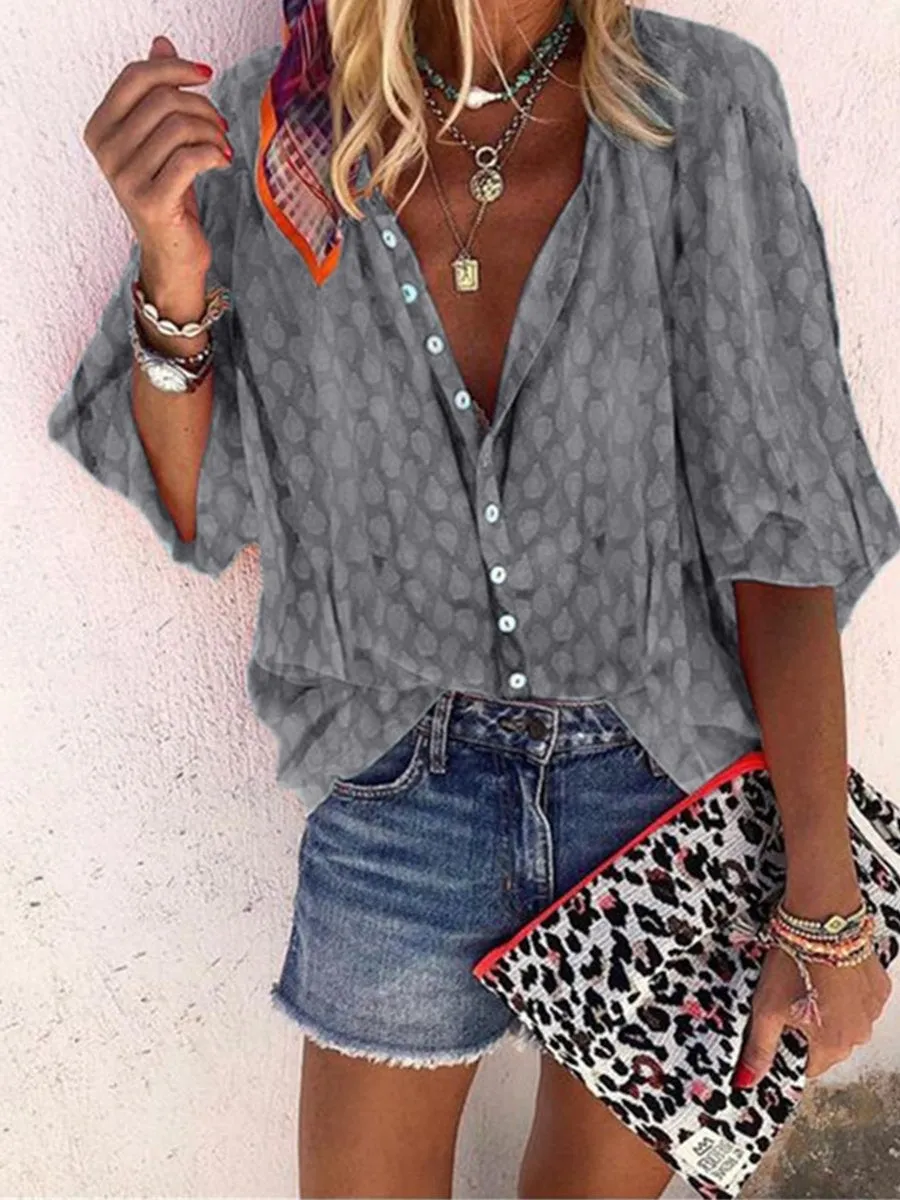 Solid Color Button Up Shirt