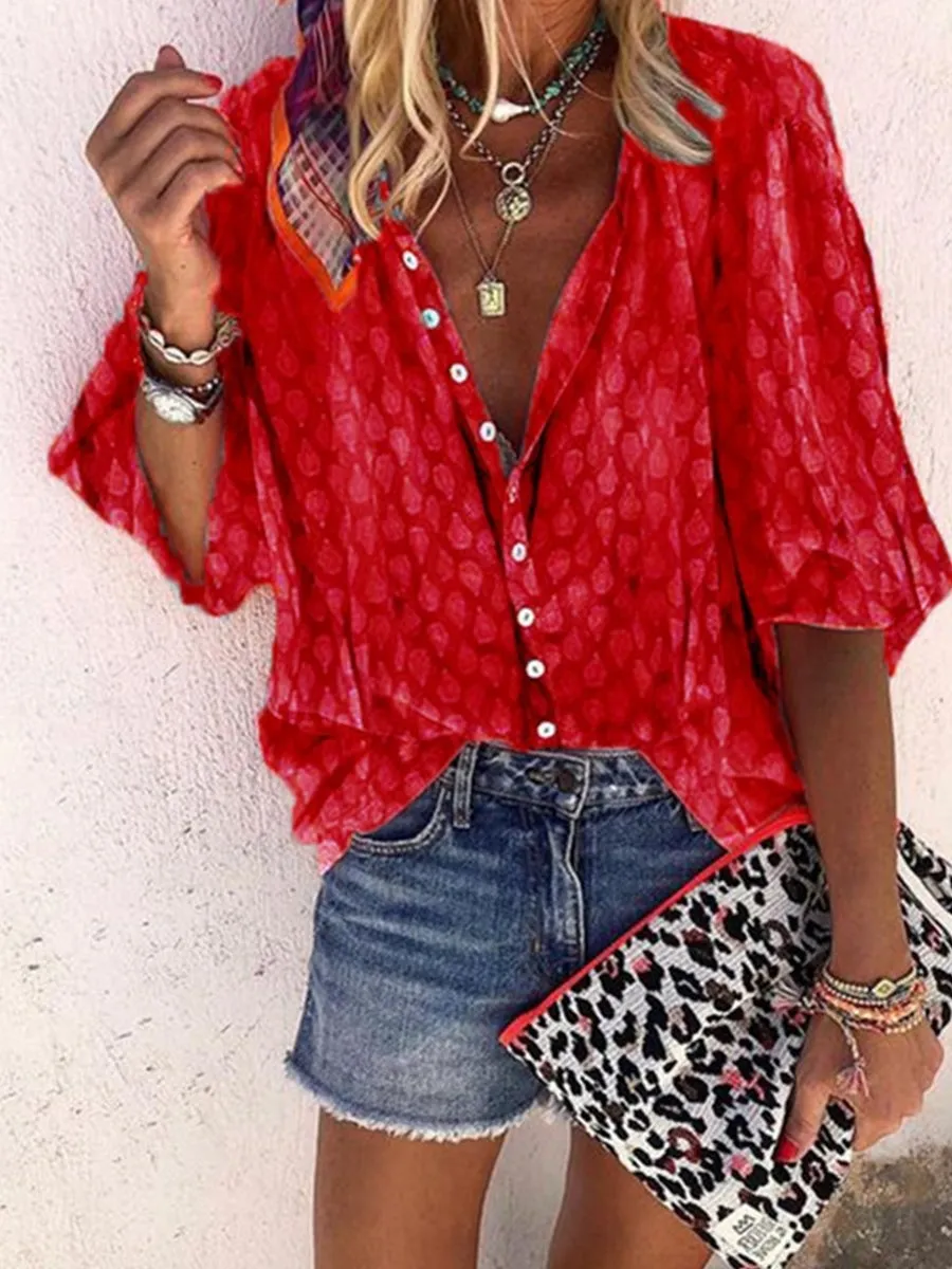 Solid Color Button Up Shirt