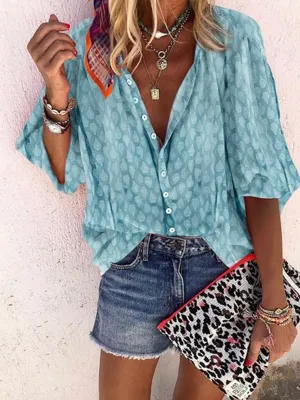 Solid Color Button Up Shirt