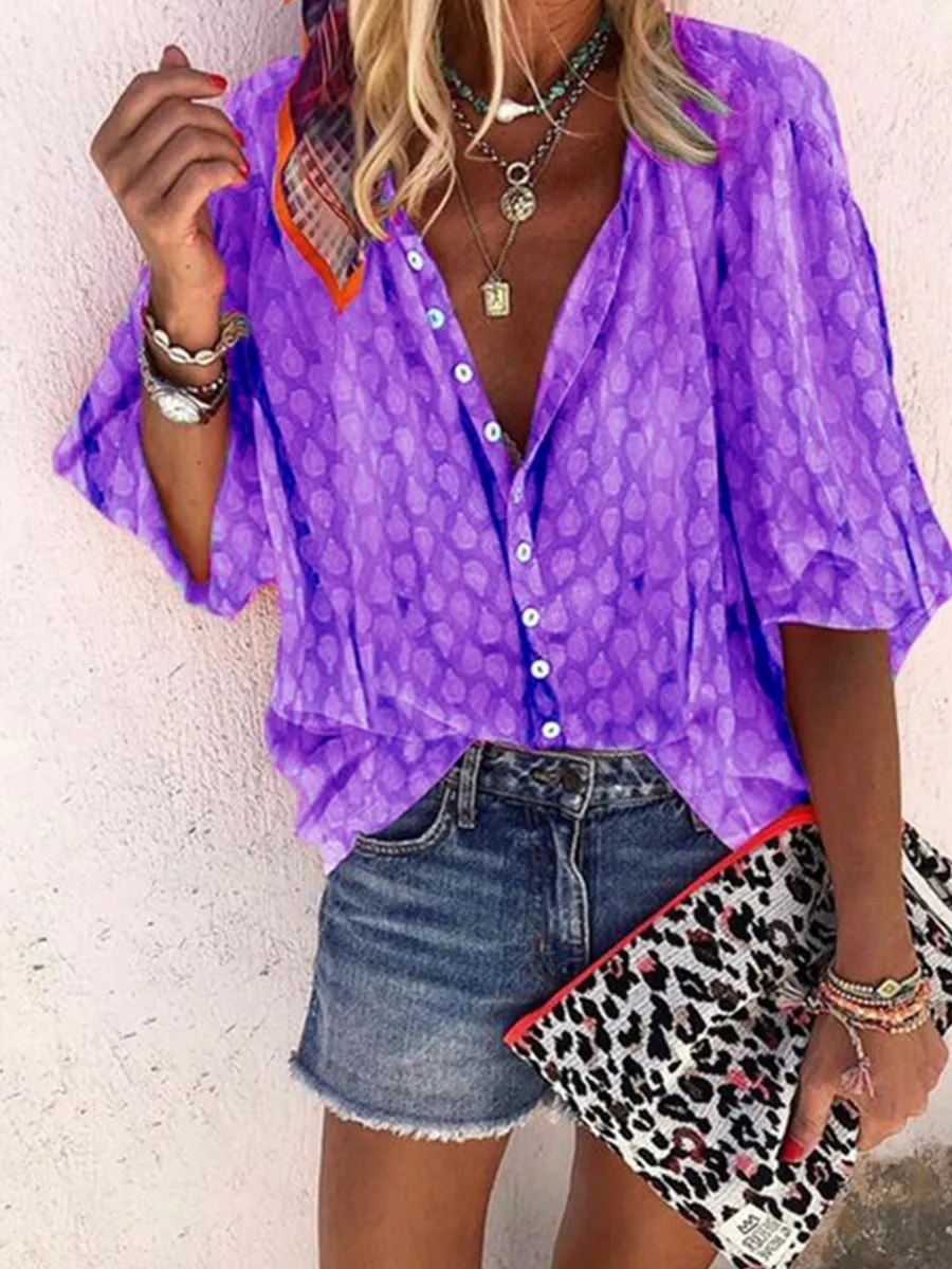 Solid Color Button Up Shirt