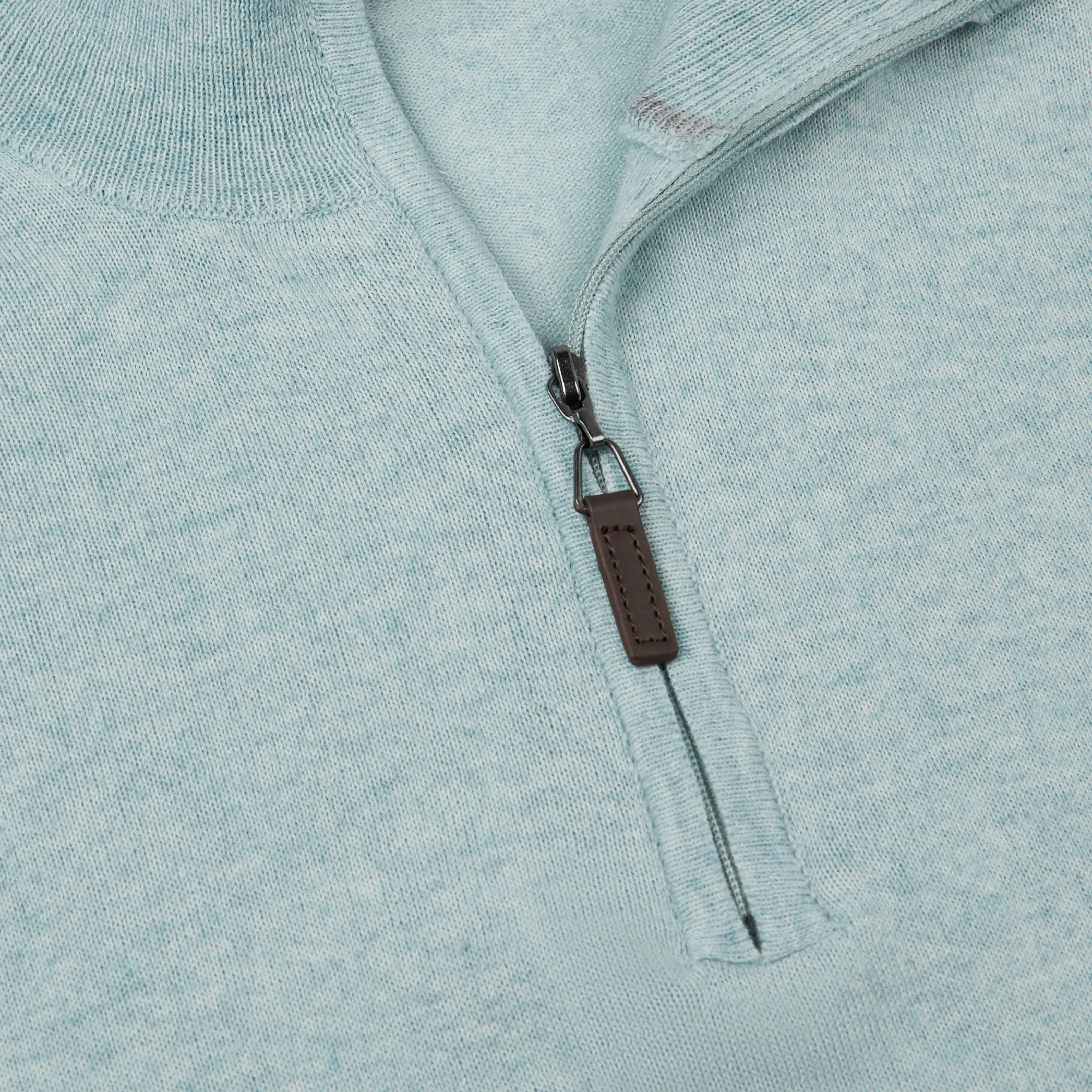 Solid Cotton Cashmere Quarter Zip Sweater