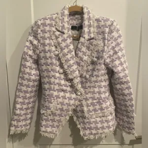 Sparkly Purple White Tweed Blazer by Luxedress Small