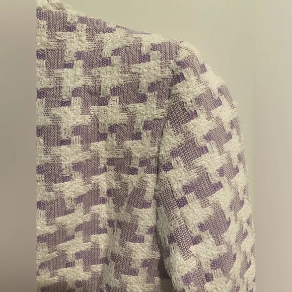 Sparkly Purple White Tweed Blazer by Luxedress Small