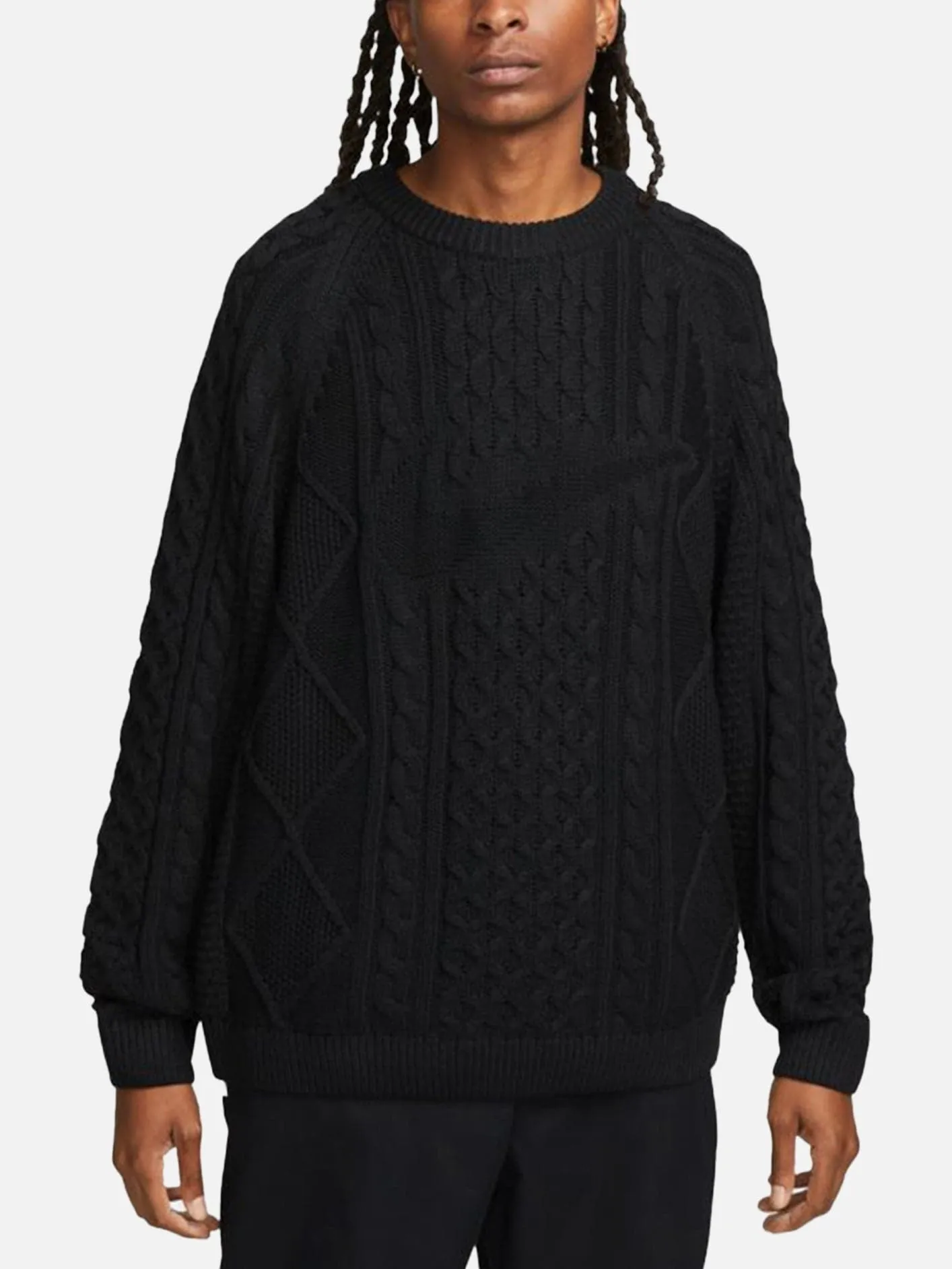 Sportswear Cable Knit Sweater - Black