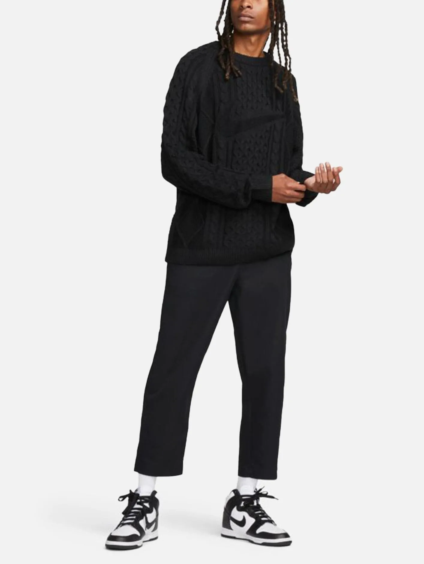 Sportswear Cable Knit Sweater - Black