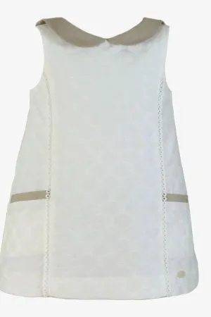 SS25 Girls Miranda Cream & Camel A Line Dress