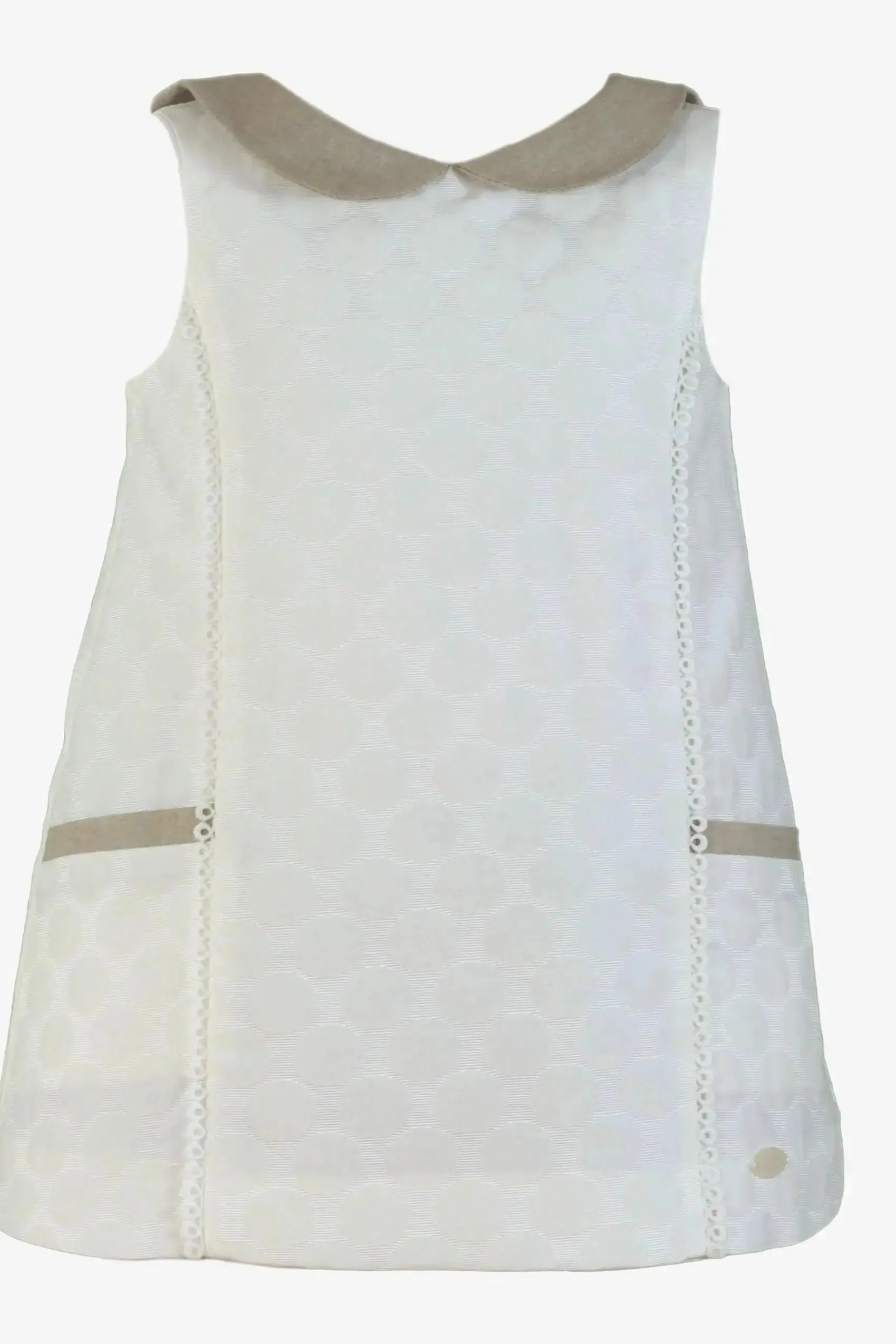 SS25 Girls Miranda Cream & Camel A Line Dress