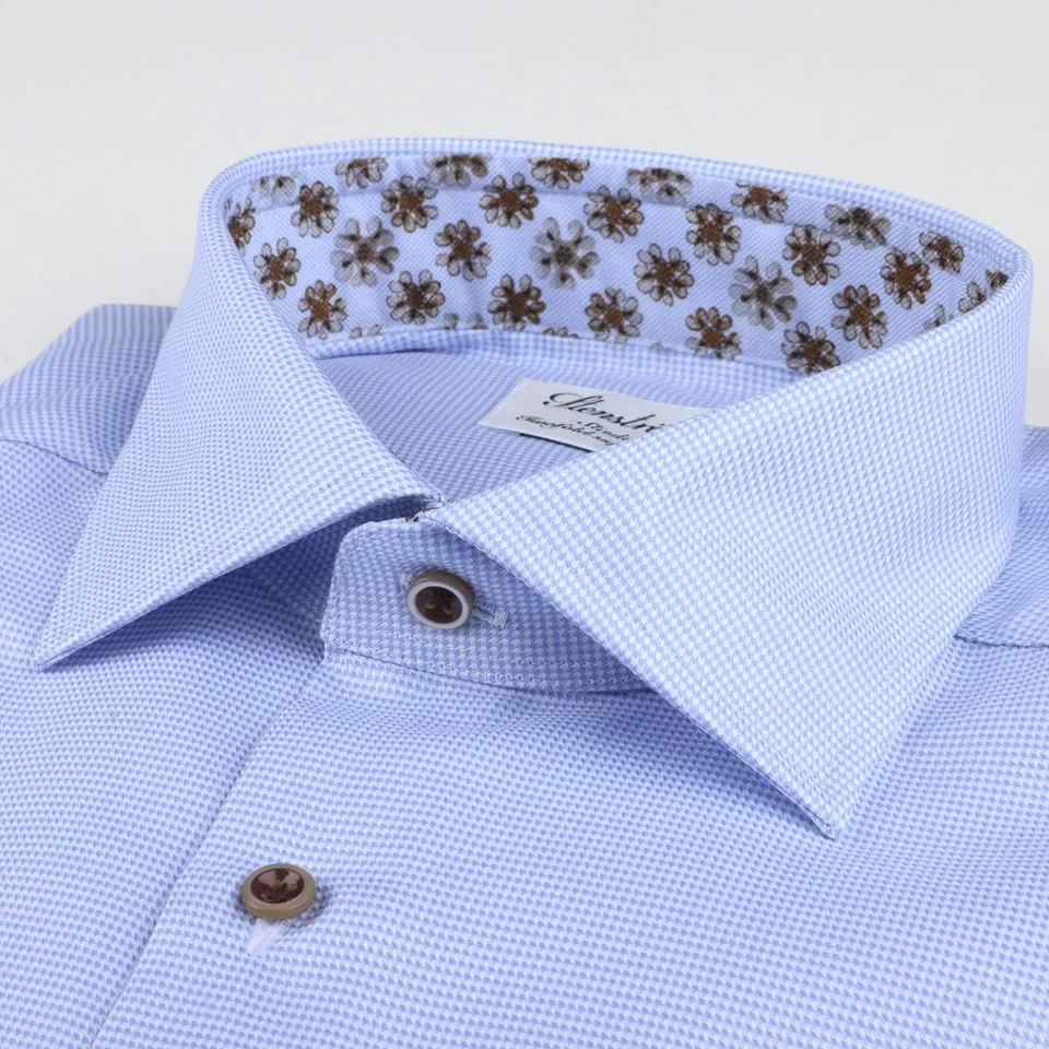 Stenstroms - Contrast Twill Shirt - Light Blue
