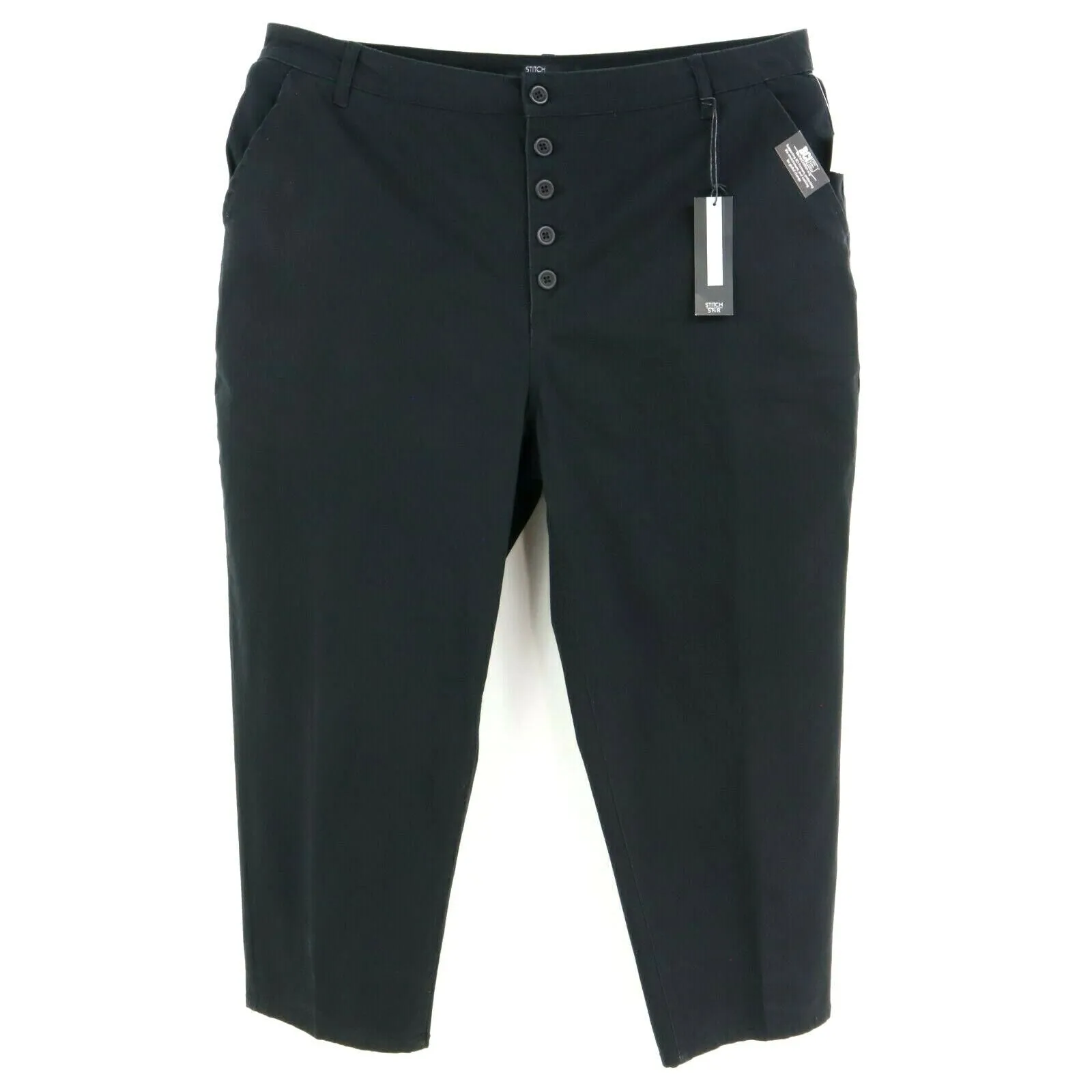 Stitch Star Women’s  Button Fly Chino Pants Black