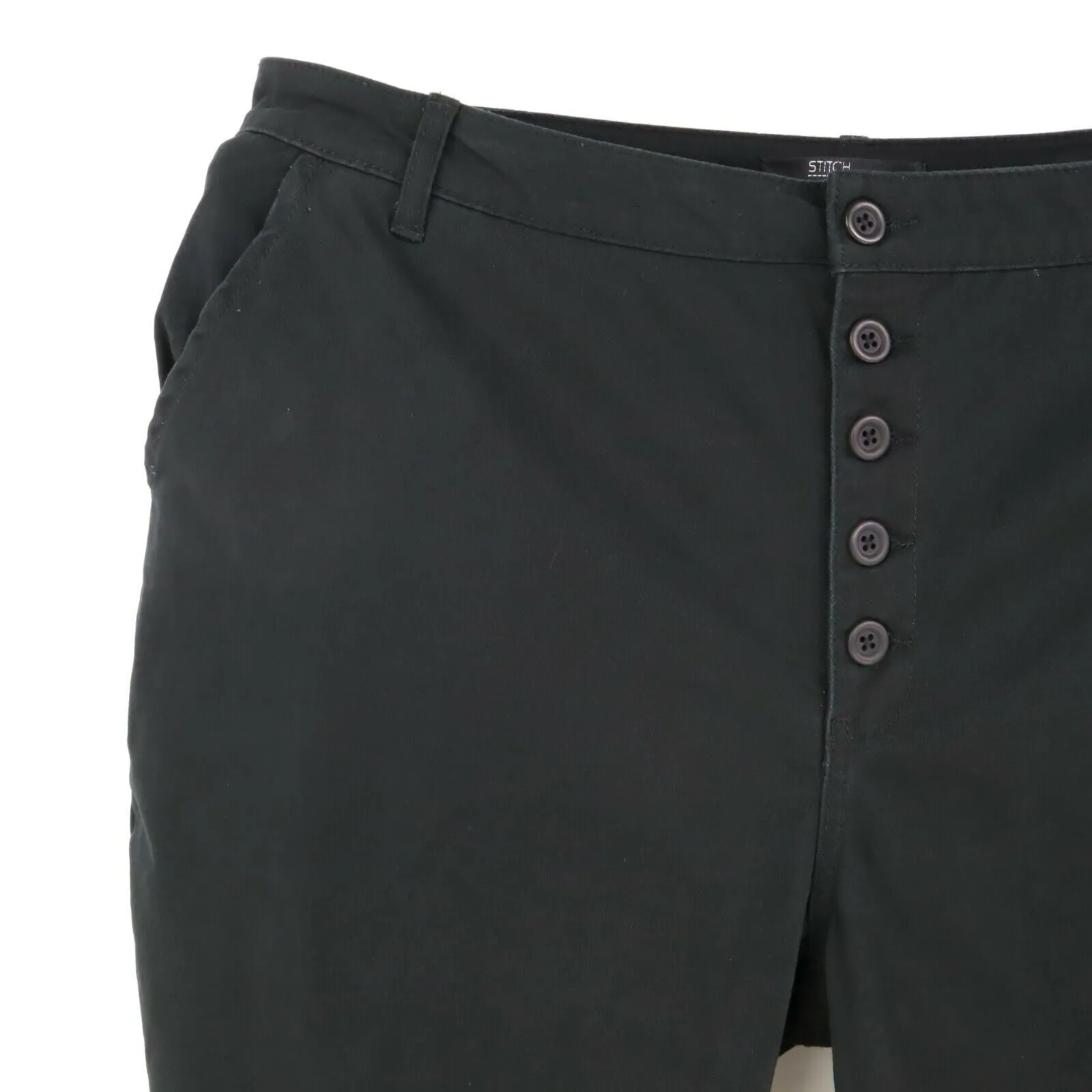 Stitch Star Women’s  Button Fly Chino Pants Black