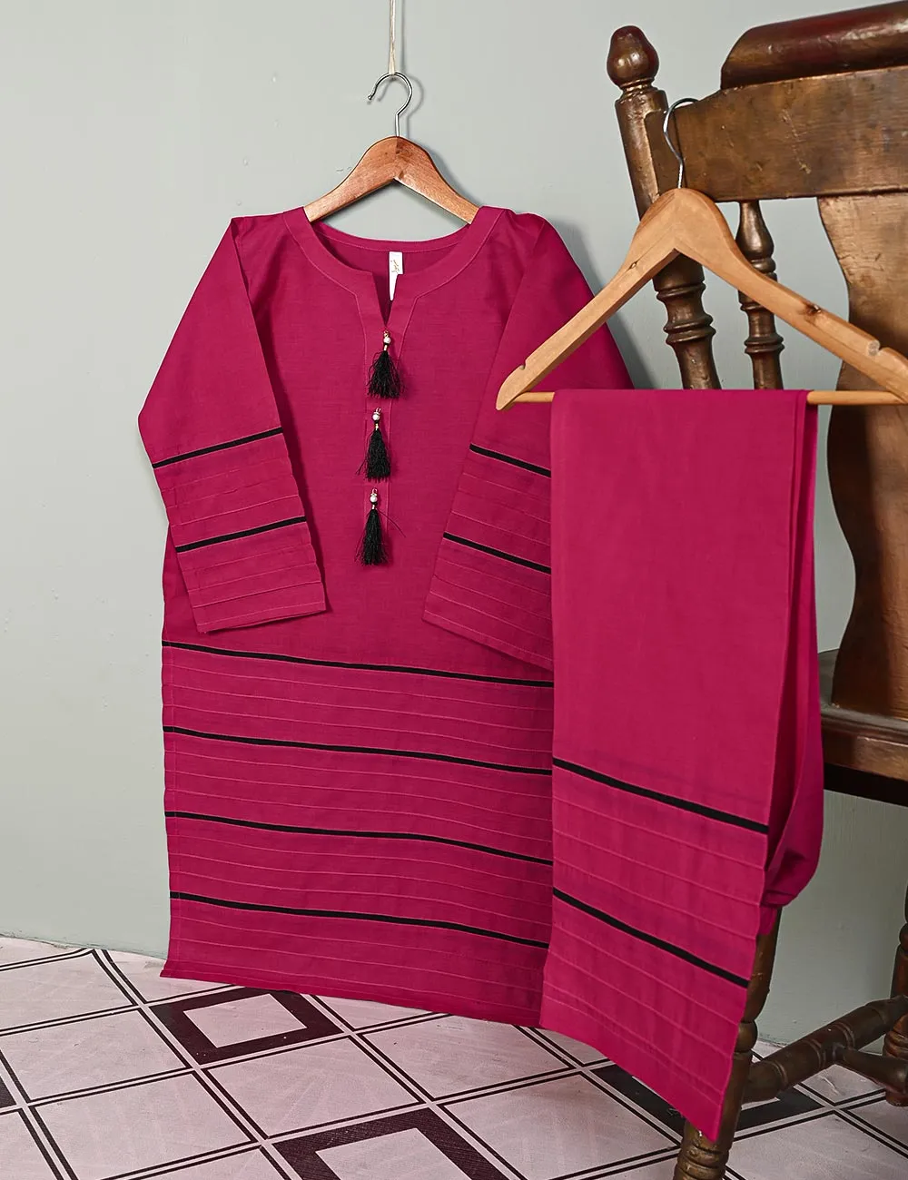 STP-006A-Fuchsia - 2Pc Cotton Stitched
