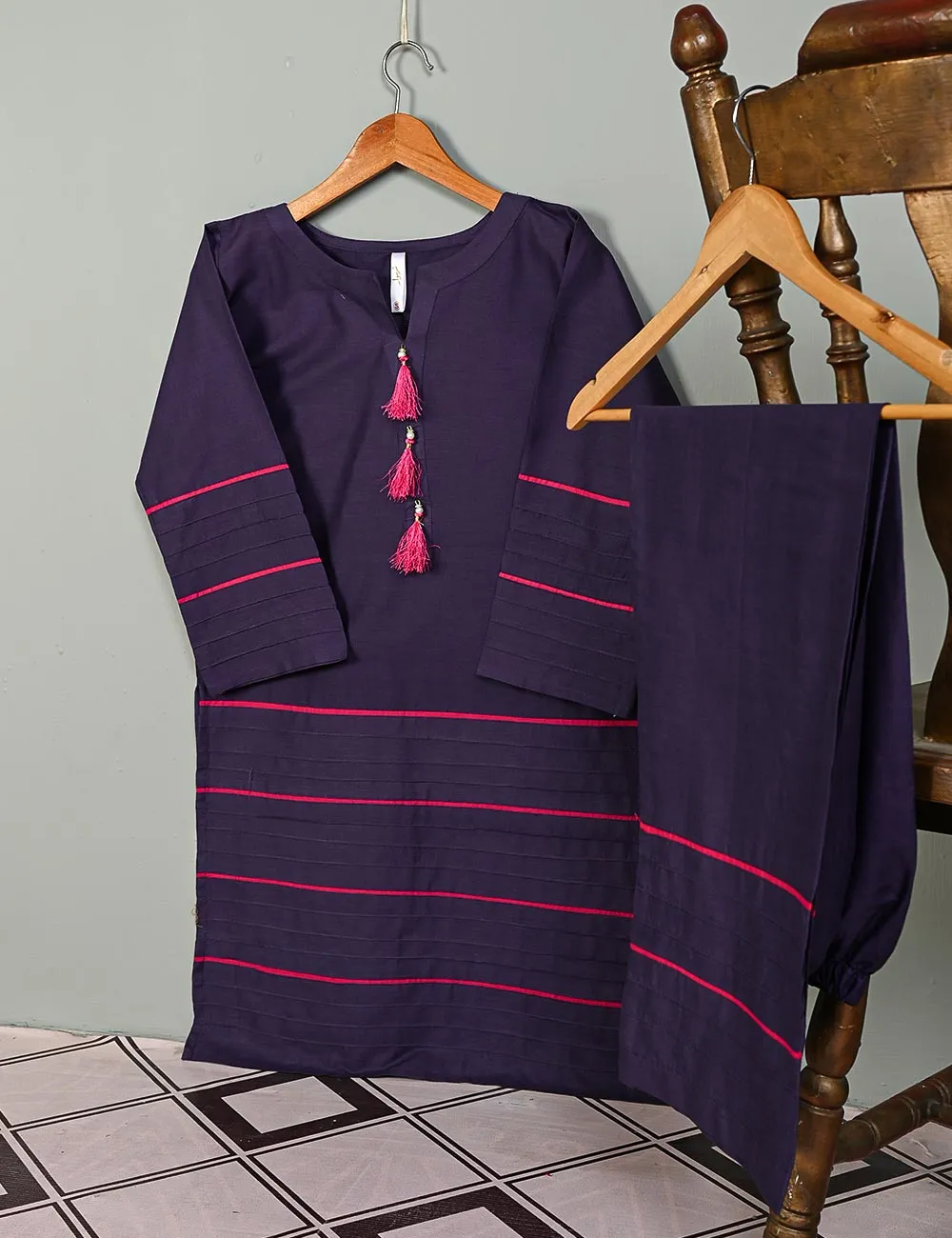 STP-006B-Purple - 2Pc Cotton Stitched