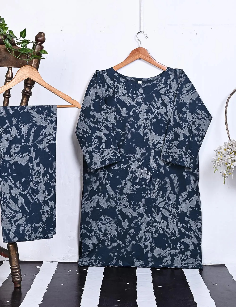 STP-020B-BLUE - 2Pc Cotton Stitched