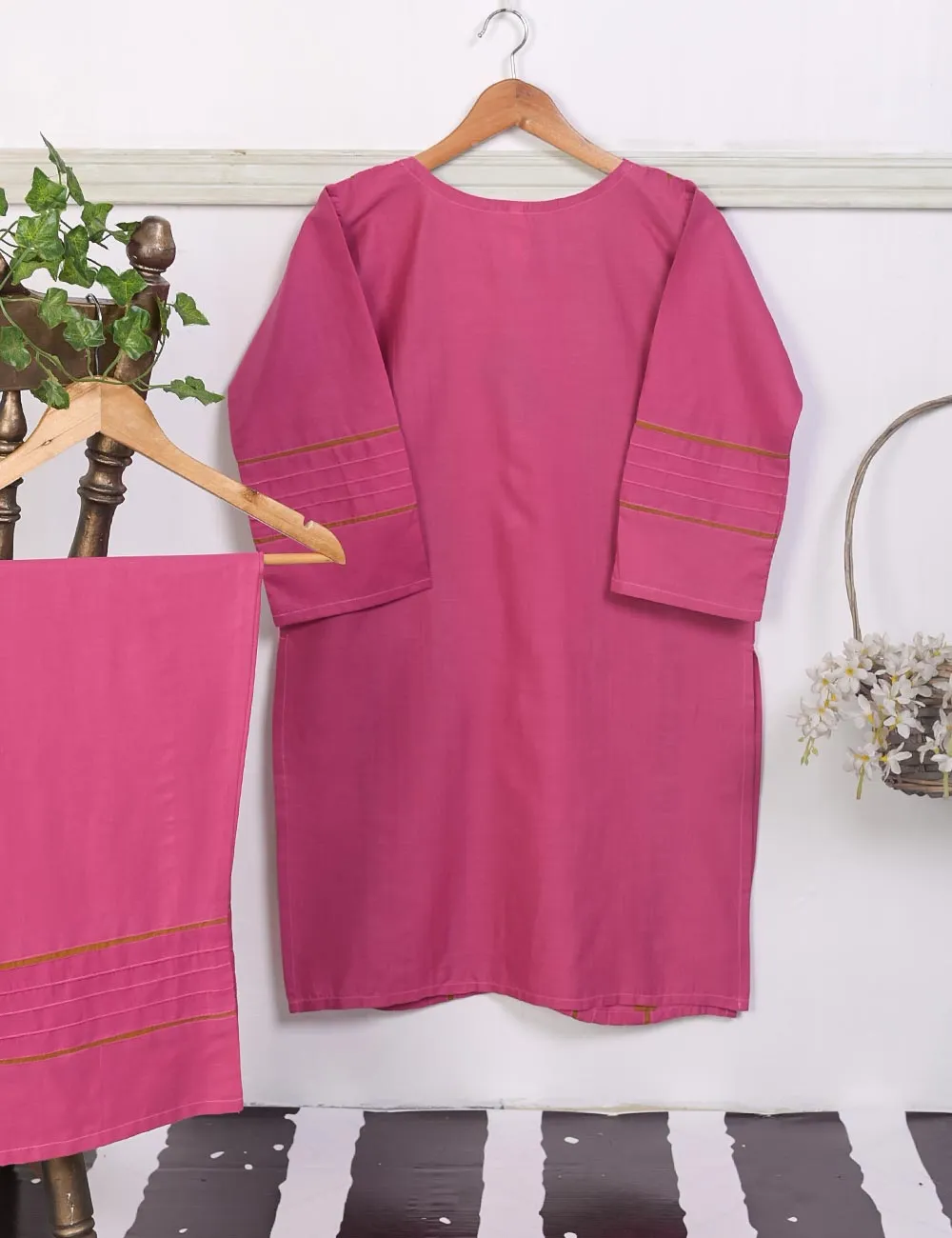 STP-024B-Fuchsia - 2Pc Cotton Stitched
