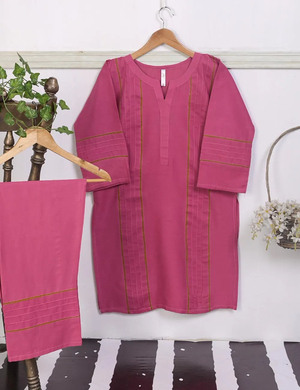 STP-024B-Fuchsia - 2Pc Cotton Stitched